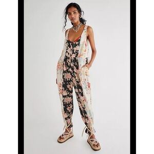 Free People Bird Song Jumpsuit Size Medium Floral Boho Cottagecore